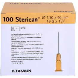 STERICAN Cânulas 19 Gx1 1/2 1,1x40 mm SB, 100 unidades