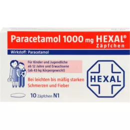 PARACETAMOL supositórios de 1.000 mg HEXAL , 10 unidades