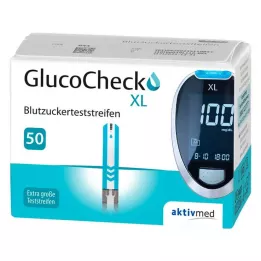 GLUCOCHECK XL Tiras de teste de glicemia, 50 unidades