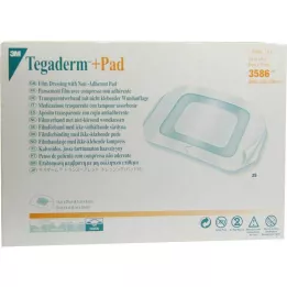 TEGADERM 3M Plus Pad 9x10 cm conector pronto 3586, 25 unid
