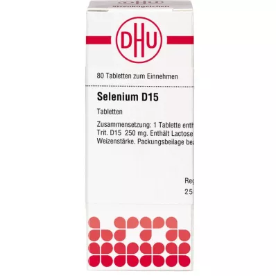 SELENIUM D 15 comprimidos, 80 unidades SELENIUM D 15 comprimidos, 80 unidades