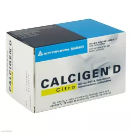 CALCIGEN D Citro 600 mg/400 I.E. comprimidos mastigáveis, 120 unidades