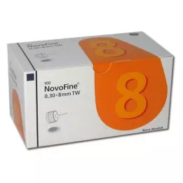 NOVOFINE 8 cânulas 0,30x8 mm 30 G parede fina, 100 unidades