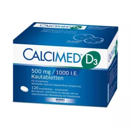 CALCIMED D3 500 mg/1000 I.E. comprimidos mastigáveis, 120 unidades
