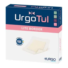 Bandagem Urgotül Lite Border 8x8 cm, 10 unid