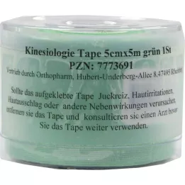 KINESIOLOGIE Fita 5 cmx5 m verde, 1 peça