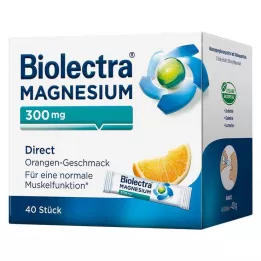 BIOLECTRA Magnésio 300 mg Direct Orange Sticks, 40 unidades