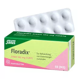 FLORADIX Comprimidos revestidos por película de ferro 100 mg forte, 50 unidades