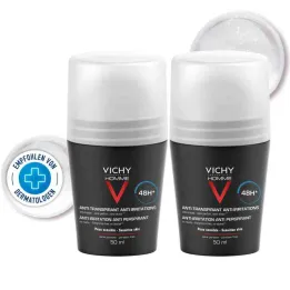 Vichy Homme Desodorante Roll-on para pele sensível 48h DP (2x50 ml)