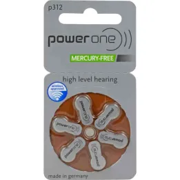 Baterias Hör Powerone 312, 6 peças