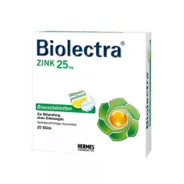 BIOLECTRA Comprimidos efervescentes de zinco, 20 unidades