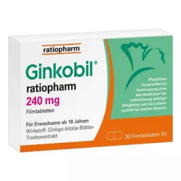 GINKOBIL-ratiopharm 240 mg comprimidos revestidos por película, 30 unidades