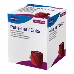 PEHA-HAFT Fita de fixação colorida sem látex 10 cm x 20 m vermelha, 1 peça