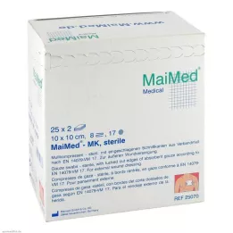 MULLKOMPRESSEN 10x10 cm estéril 8 vias, 25X2 pcs