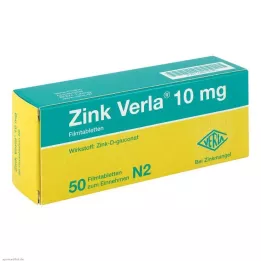 ZINK VERLA Comprimidos revestidos por película de 10 mg, 50 unidades