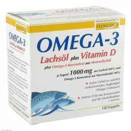 OMEGA-3 LACHSÖL mais Vit.D mais Ômega-3 Conc. Cápsulas, 100 unidades