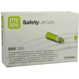 Lancetas de segurança Mylife, 200 peças