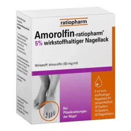 AMOROLFIN-ratiopharm 5% de conteúdo de ingrediente ativo. Esmalte, 3 ml