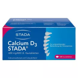 CALCIUM D3 STADA 600 mg/400 I.E. comprimidos mastigáveis, 120 unidades