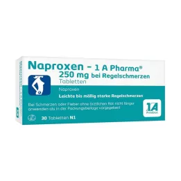 NAPROXEN-1A Pharma 250 mg b.Comprimido para dor mental, 30 unidades
