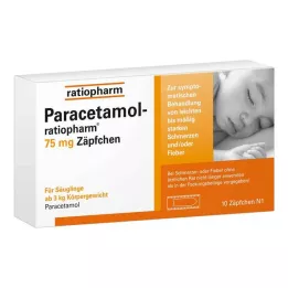 PARACETAMOL-ratiopharm 75 mg supositórios, 10 unidades