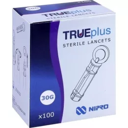 TRUEPLUS lancetas estéreis 30G, 100 un