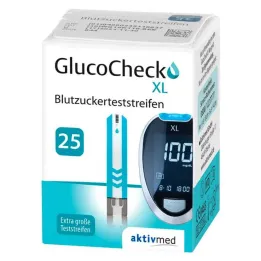 Tiras de teste de açúcar no sangue GlucoCheck XL , 25 unidades