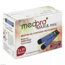 MEDPRO Maxi &amp; mini tiras de teste de glicemia, 2X25 pcs