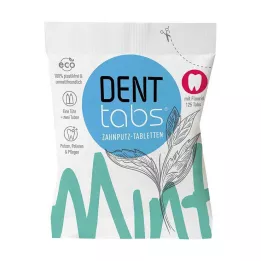 DENTTABS Pastilhas de pasta de dentes stevia-menta com flúor, 125 unidades