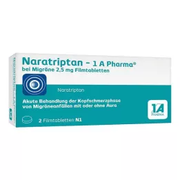 NARATRIPTAN-1A Pharma para enxaqueca 2,5 mg comprimidos revestidos por película, 2 unidades