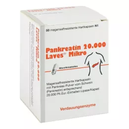 PANKREATIN 20.000 cápsulas duras gastrorresistentes Laves Micro, 50 unidades