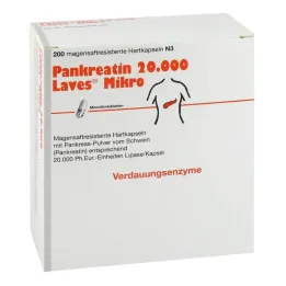 Pancreatin 20000 Laves micro cápsulas gastrorresistentes, 200 unidades