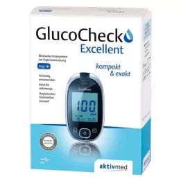 GLUCOCHECK Excelente conjunto de medidor de glicose no sangue mg/dl, 1 peça