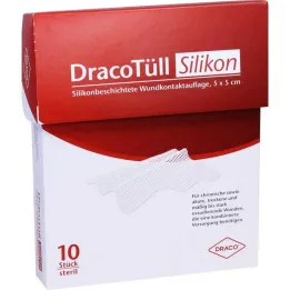 Dracotull Sil.5x5 cm controle de feridas resistente a silicone.Edição, 10 peças
