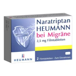 NARATRIPTAN Heumann para enxaqueca 2,5 mg comprimidos revestidos por película, 2 unidades