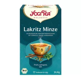 YOGI TEA Sacos de filtro orgânicos de hortelã e alcaçuz, 17 x 1,8 g