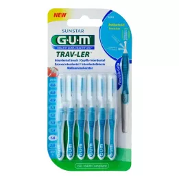 GUM TRAV-LER Interdental azul abeto 1,6 mm + 6 tampas, 6 unidades