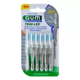 GUM TRAV-LER Vela cinza interdental de 2,0 mm + 6 cápsulas, 6 unidades
