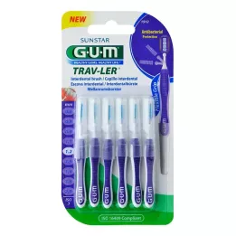 GUM TRAV-LER Vela interdental roxa 1,2mm + 6 tampas, 6 unid