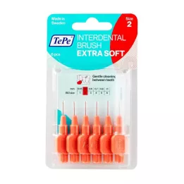 TEPE Escova interdental x-soft 0,5mm ISO 2 vermelha, 6 pcs