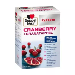 DOPPELHERZ Cápsulas do sistema Cranberry+Romã, 60 unidades