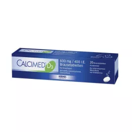 CALCIMED D3 600 mg/400 I.E. comprimidos efervescentes, 20 unidades