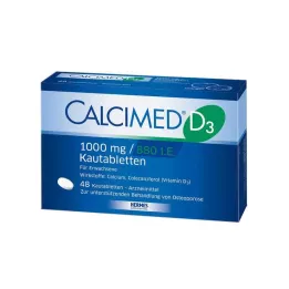 CALCIMED D3 1000 mg/880 I.E. comprimidos mastigáveis, 48 unidades