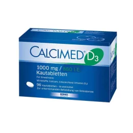 CALCIMED D3 1000 mg/880 I.E. comprimidos mastigáveis, 96 unidades
