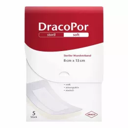 DRACOPOR Curativo para feridas 8x15 cm estéril, 5 peças