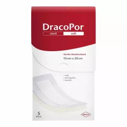 DRACOPOR Curativo para feridas 10x20 cm estéril, 5 peças
