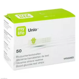 MYLIFE Tiras de teste de açúcar no sangue Unio, 50 unidades