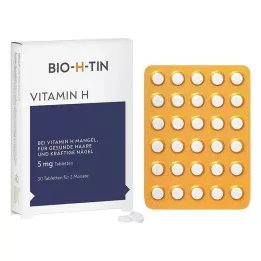 BIO-H-TIN Vitamina H 5 mg por 2 meses comprimidos, 30 unidades
