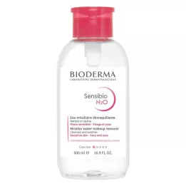 BIODERMA Bomba de solução de limpeza Sensibio H2O, 500 ml