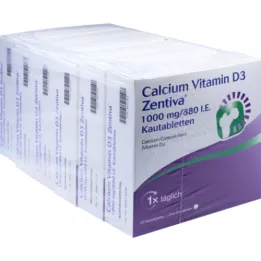 CALCIUM VITAMIN D3 Zentiva 1000 mg/880 UI Kautab, 120 unidades